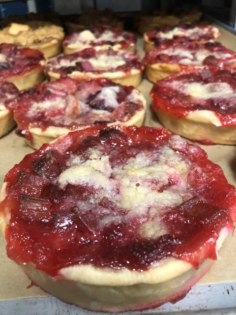 Strawberry rhubarb mini Pie (order by noon day before for Wed/Sat)
