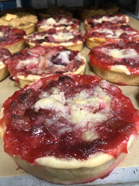 Strawberry rhubarb mini Pie (order by noon day before for Wed/Sat)